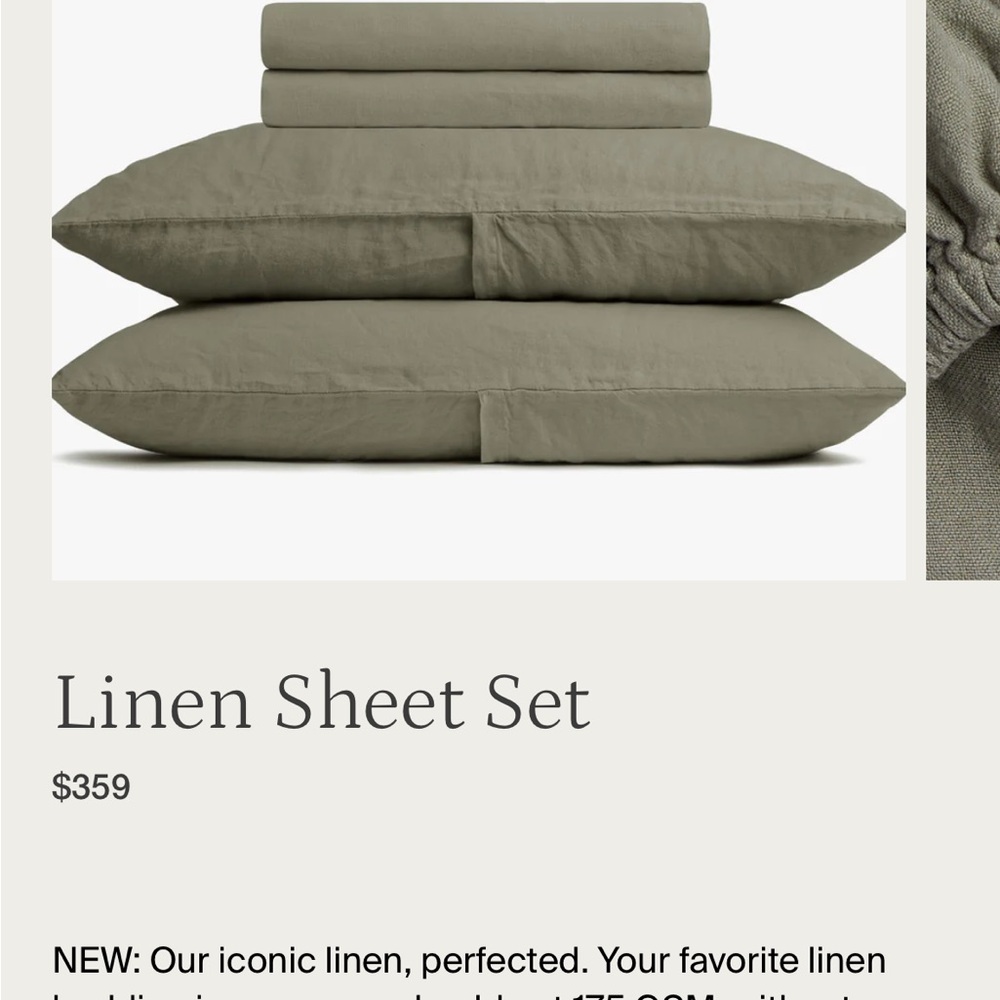 Green Linen Bedding Sheet Set with Textural Quality
